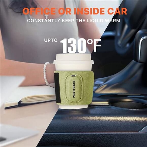 Heating Sleeve Reusable Coffee Warmer with Portable USB Fast Charging Heats Cups - Picture 4 of 6